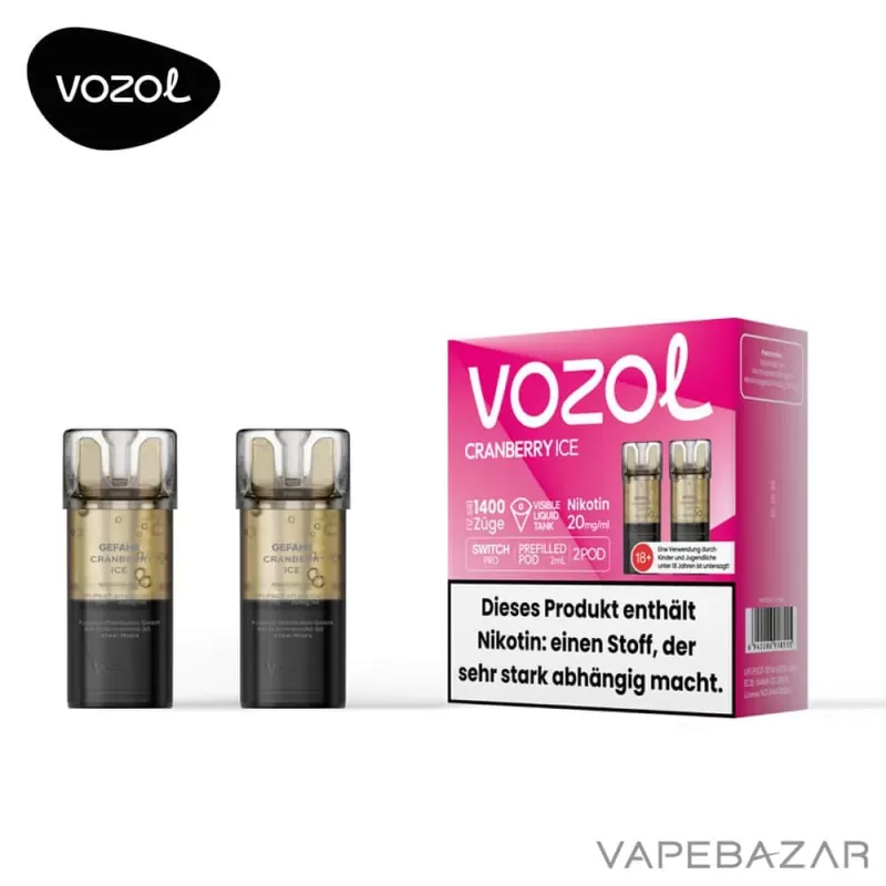VOZOL Switch Pro Pods – Cranberry Ice – Prefilled Liquid – 2er Pack - Image 2