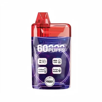 Bang Geek 60K Clear Oil Window Vape – Adjustable Airflow - Strawberry Watermelon, Blueberry Ice; 3-nicotine, 2-nicotine (122A6D)