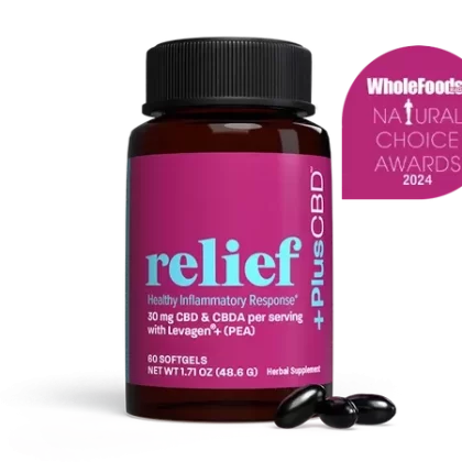 PlusCBD CBD Relief Softgel Capsules 30mg CBD/CBDA 60ct - Ejuicewarehouse