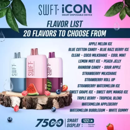 SWFT iCON 7500 - White Peach Ice - Skullvaping