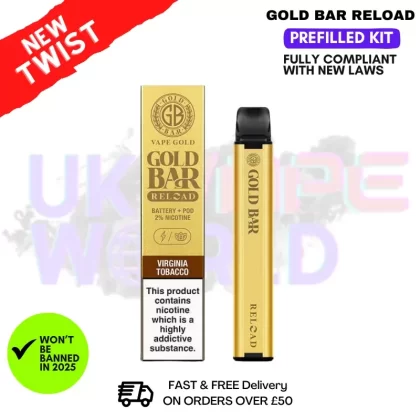 Virginia Tobacco Gold Bar Reload Prefilled Pod Kit