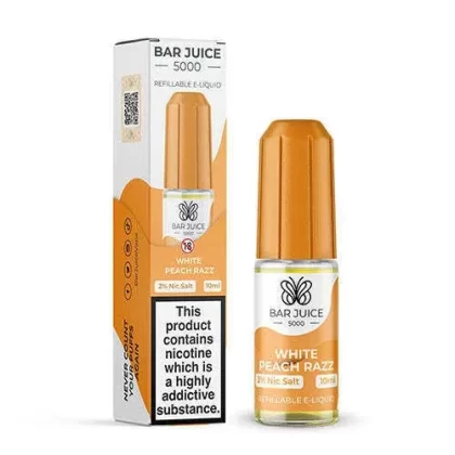 Bar Juice 5000 White Peach Razz Nic Salt E-Liquid 10mg & 20mg – Sumptuous Fruit Medley | 10ml