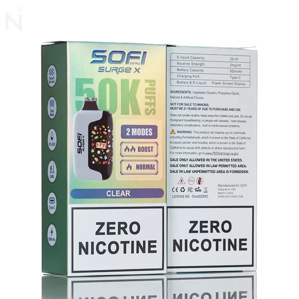 SOFI Surge X 50K 50000 Puffs Dual Mesh No Nicotine Disposable Vape - Watermelon Ice - Image 3