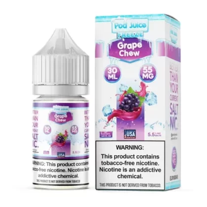 Pod Juice Salt Grape Chew Freeze Tobacco Free Nicotine E-Juice 30ml - Eliquidsupply