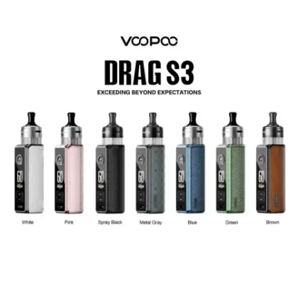 VOOPOO Drag S3 Vape Kit - Colour#Blue>Brown>Green>Metal Gray>Pink>Spray Black>White