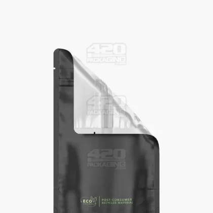 Tamper Evident | Matte Black Vista PCR Mylar Bags (Tear Notch) | 4in x 6.5in – 7g – 1000 Count