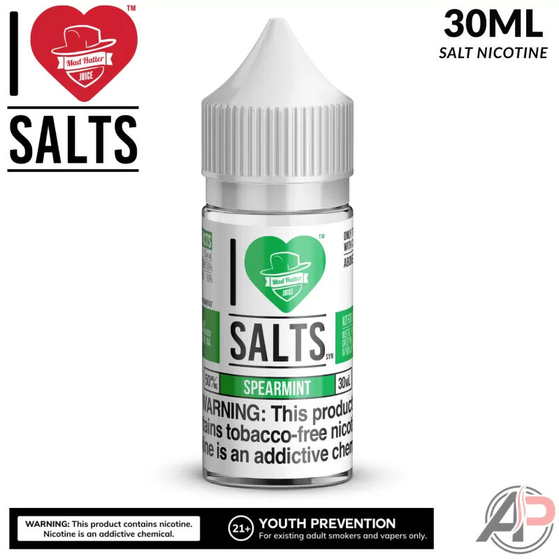 I Love Salts Spearmint Salt Nicotine 30mL - Salt Nicotine 25mg - 30mL, Salt Nicotine 50mg - 30mL