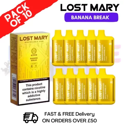 Banana Break – Lost Mary GOLD Box of 10