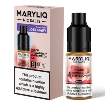 PEACH STRAWBERRY WATERMELON NIC SALT E LIQUID BY MARYLIQ