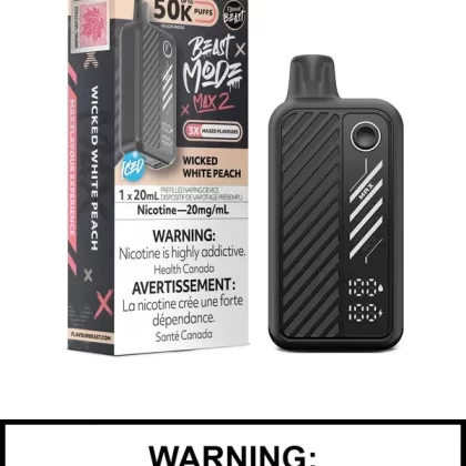Wicked White Peach Iced Flavour Beast Beast Mode Max 2 Disposable Vape