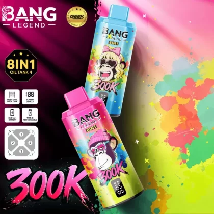 Bang Legend Geek 300K | 8-in-1 option switch, 300000 puffs, rechargeable, bulk disposable vape - Aiviouvapes