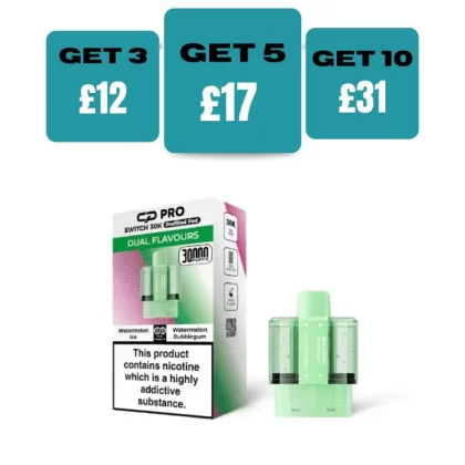 Watermelon Ice / Watermelon Bubble Gum - CP Pro Switch 30k Prefilled Pods - Watermelon Ice / Watermelon Bubble Gum