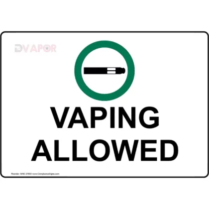 Vaping Allowed Aluminum Sign 5×7″ For Outdoor / Indoor Use