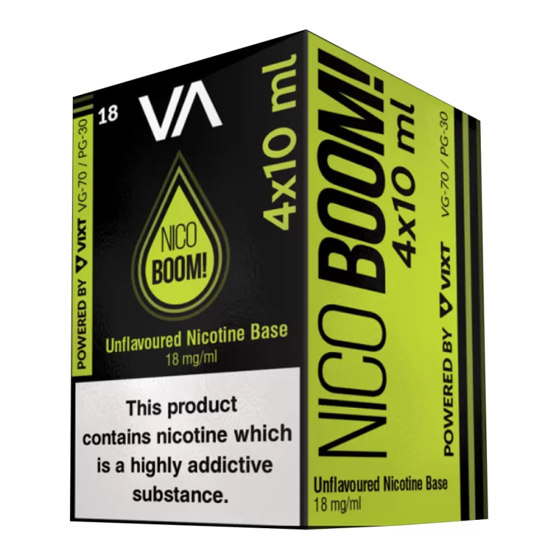 Innovation Flavours Nico-Boom 18mg 4×10 ml – Nikotinshot - Yes / Innovation Flavours / 18mg / 10ml / 30/70