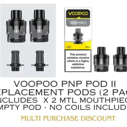 Voopoo Pnp Pod II Replacement Pods (2 Pack) – Includes x2 MTL mouth pieces