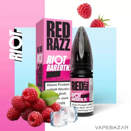 Riot Salt Bar Liquid – Red Razz - 20mg/ml, 10mg/ml; Riot Saltbar; Himbeere, Ice