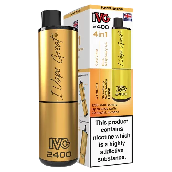 IVG 2400 Rechargeable Vape Summer Edition - Strength#20mg