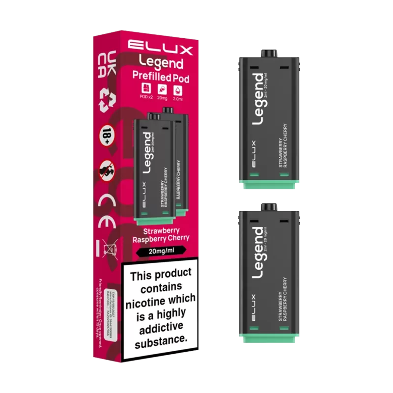Strawberry Raspberry Cherry Elux Legend 1500 Pods - 20mg - Vape Product