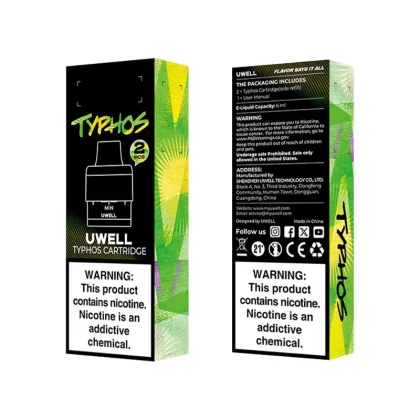 Uwell Typhos Cartridge – 2 Pack - 0.3 ohm - 2 Pack, 0.6 ohm - 2 Pack