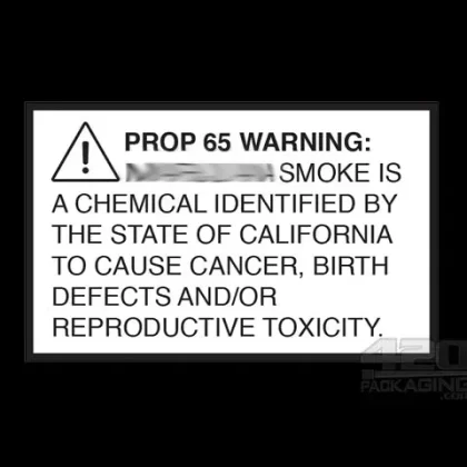 California Prop 65 Warning Compliance Label | .5in x 2.5in – Long Form – 1000 Count