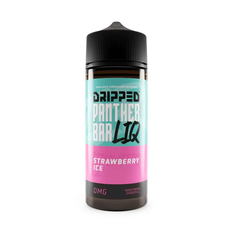 Panther Bar Liq Strawberry Ice | 120ML Shortfill - 100 ml / Panther Bar Liq / Cooling (Ice) / Jordgubb / MTL 50/50