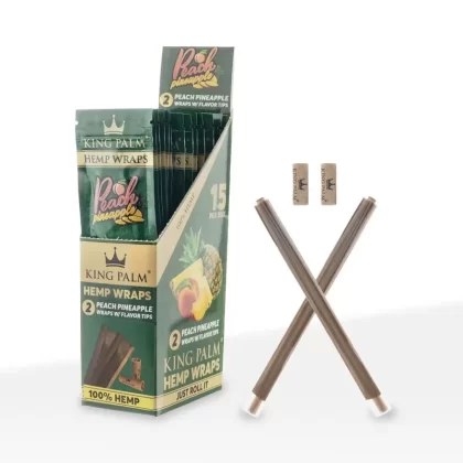 King Palm™ | King Size Hemp 2-Pack Wraps | 110mm – Various Flavors – 15 Count
