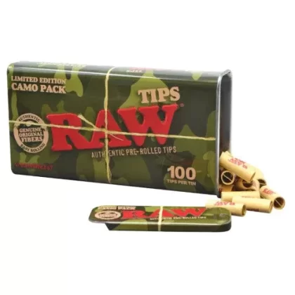 Raw Tips Tin Can 100ct. – Camo Edition