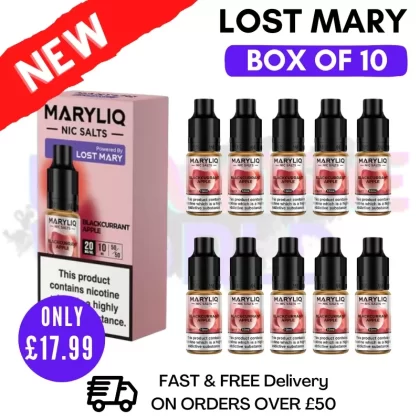Blackcurrant Apple MaryLiq Nic Salt BOX OF 10