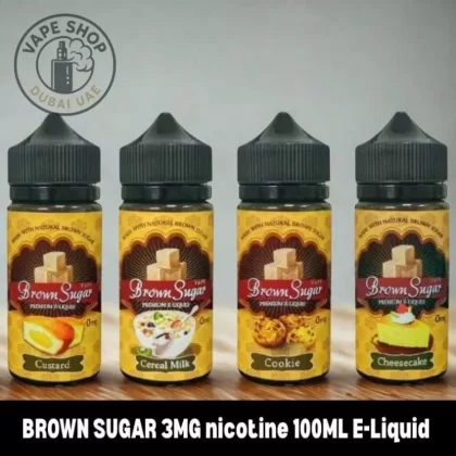BROWN SUGAR 3MG nicotine 100ML E-Liquid in Dubai - Cereal Milk, Cheese Cake