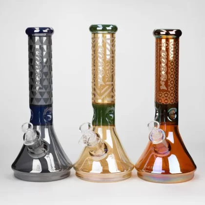 COBRA | Glass Beaker Bong – Ice Catcher - Option1#Jade Blue>Jade Green>Orange