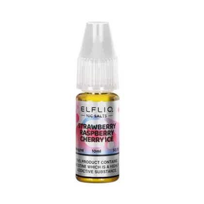 Elfliq Strawberry Raspberry Cherry Ice 10mg and 20mg Salt Nicotine E Liquid - Vapourdays Co