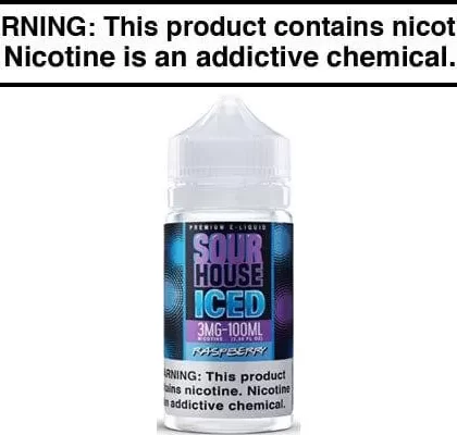 RASPBERRY ICED BY SOUR HOUSE E LIQUID 100ML - Vapejuice
