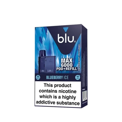 Blu Max 6000 Replacement Pod - Vape Product; Blueberry Ice, Blueberry Sour Razz