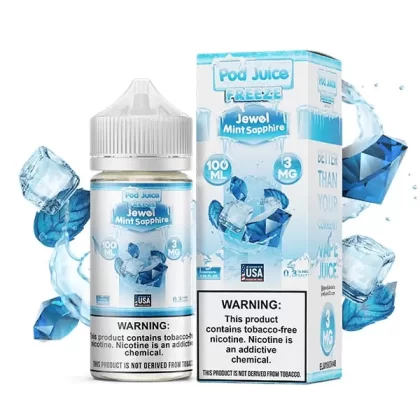 Sale $12.00 – Jewel Mint Sapphire Freeze by Pod Juice TFN Series 100mL