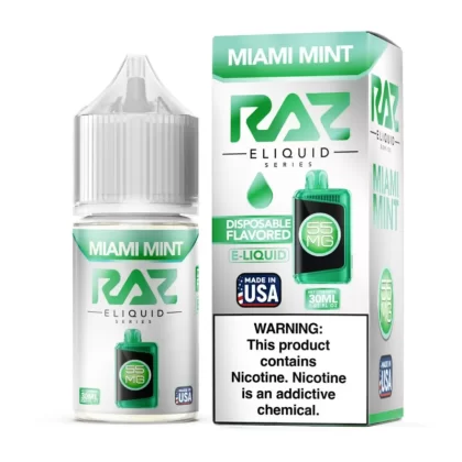 Salt Miami Mint Tobacco Free Nicotine E-Juice 30ml | Pod Juice x RAZ