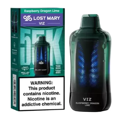 Raspberry Dragon Lime Disposable Vape (55000 Puffs) by Lost Mary VIZ 55K