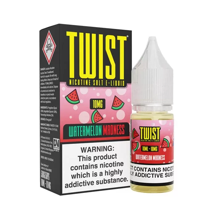 Watermelon Madness Nic Salt E-Liquid by Twist - 10 mg – Medium Strength, 20 mg – High Strength