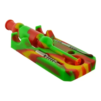 Silicone Nectar Collector Kit – 8.5in - Color#Rasta