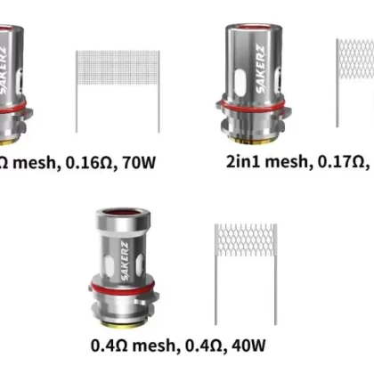 Sakerz Replacement Coils [3 pack] - Resistance#0.4ohm Mesh>0.16ohm Mesh>0.17ohm Dual Mesh (86FDE9)
