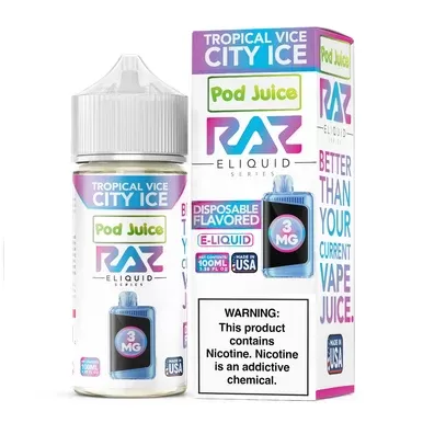 Tropical Vice City Ice Pod Juice x RAZ 100mL - Nicotine Level#0mg>3mg>6mg