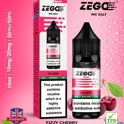 Zego Fizzy Cherry Nic Salt Vape Juice - 10 Pack - 10mg