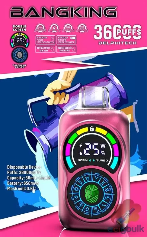 Bang King 36000 Disposable Vape – 36000 Puffs with Dual Screen - Image 2