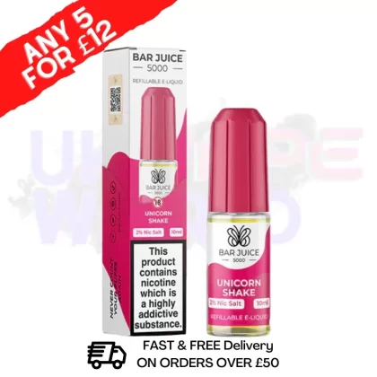 Bar Juice 5000 Nicsalt E-Juice Unicorn Shake Flavour