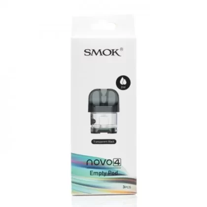 SMOK Novo 4 Pods - 3 Pack; 2ml Novo 4; Black, Transparent (E6360A) (E6360A)