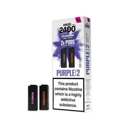 Vapes Bars Angel 2400 Purple Edition 2 Prefilled Pods (2 Pack) - Strength#20mg