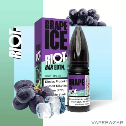 Riot Salt Bar Liquid – Grape Ice - 10mg/ml, 20mg/ml; Riot Saltbar; Traube