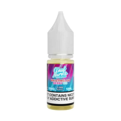 Cloud Nurdz Iced Watermelon Berry Nic Salt Vape Juice - 10 Pack - Strength