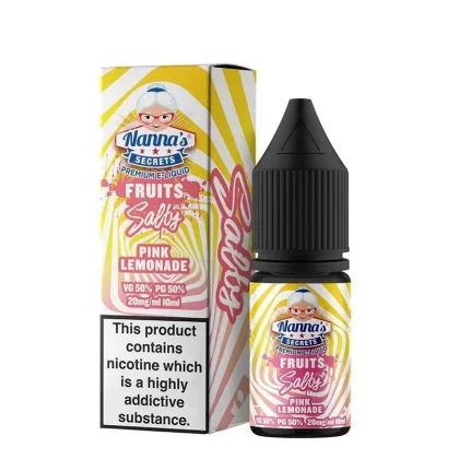 PINK LEMONADE NICOTINE SALT E-LIQUIDS BY NANNA’S SECRET FRUITS SALTY
