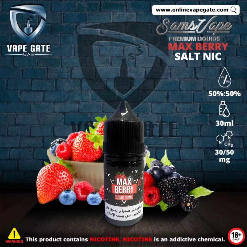 Max Berry Saltnic 30ml - Sam Vapes - 30 mg / 30 ml