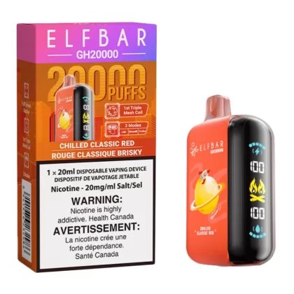 Elf Bar GH20K Disposable Vape Device - Chilled Classic Red 20ml - 20mg/ml